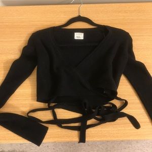 Zara sweater wrap top